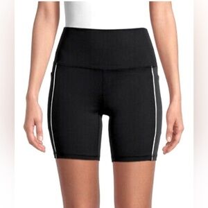 SPYDER ACTIVE BLACK HIGH WAIST SIDE POCKET BIKE SHORTS SIZE S
